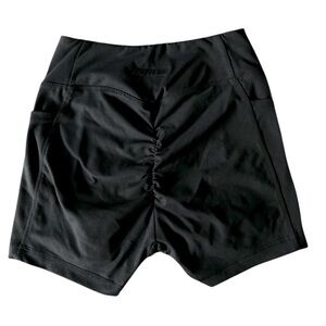 Oh Polly BO + TEE Black Scrunch Butt Bike Shorts Short XS Crossover Front Pocket